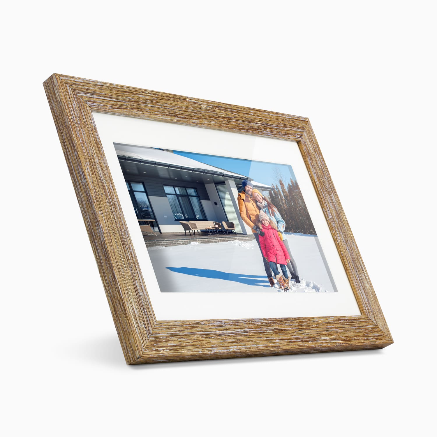 10" Distressed Wood WiFi Digital Photo Frame with Touchscreen IPS LCD Display and 16GB Built-in Memory