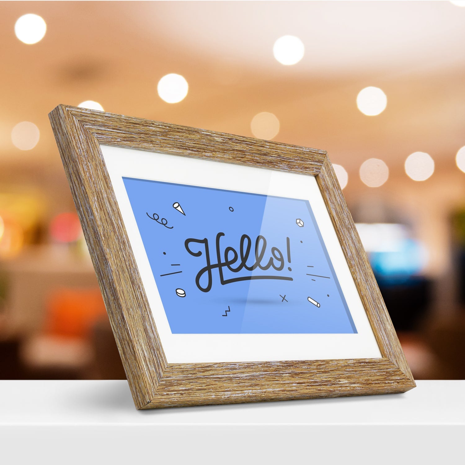 10" Distressed Wood WiFi Digital Photo Frame with Touchscreen IPS LCD Display and 16GB Built-in Memory