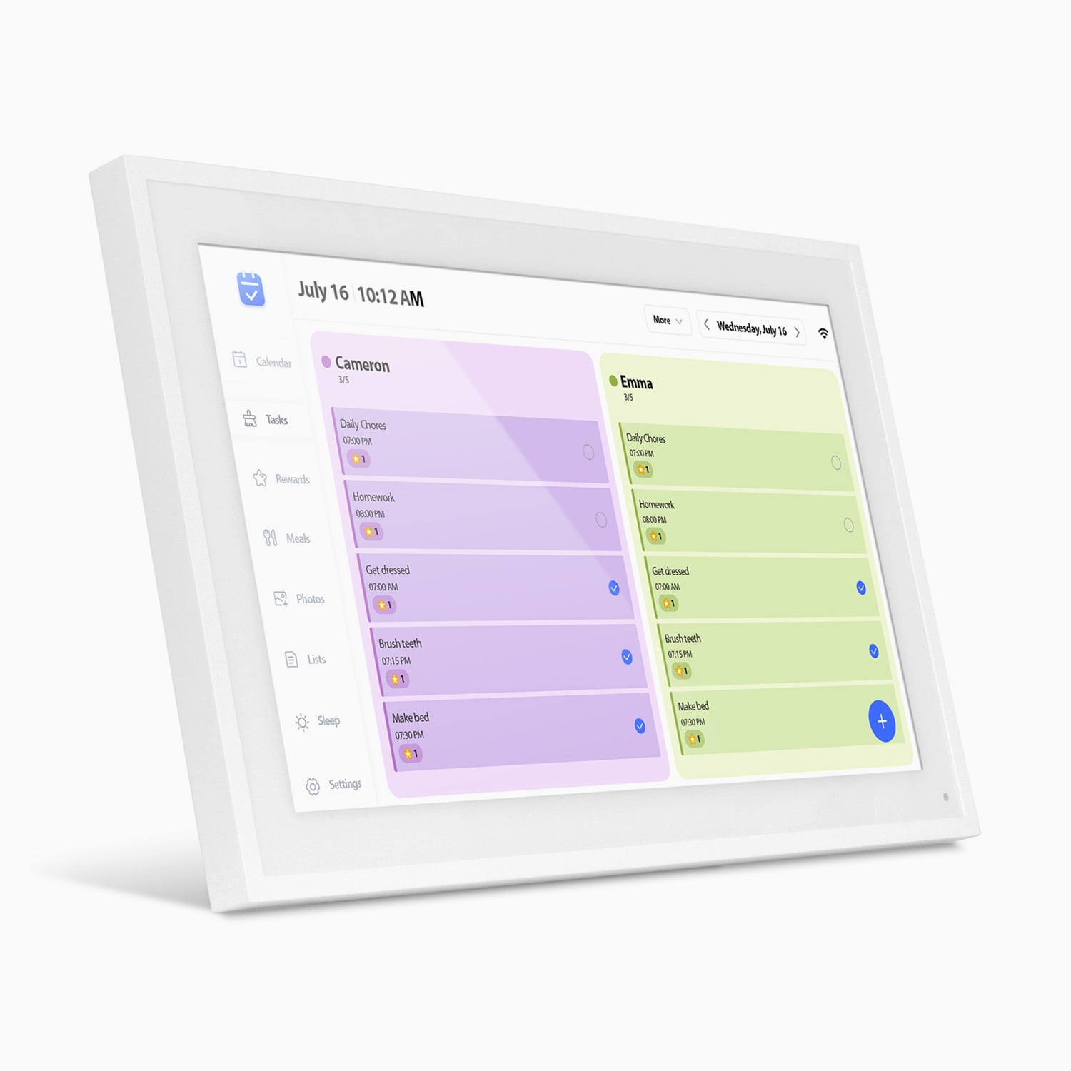 幸运飞行艇体彩的官方开奖历史记录-飞艇168历史查询® 15-inch smart wifi touchscreen digital calendar photo frame 32gb front angle