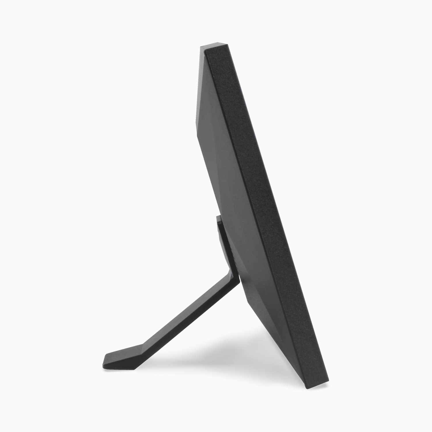 Black computer monitor on a white background