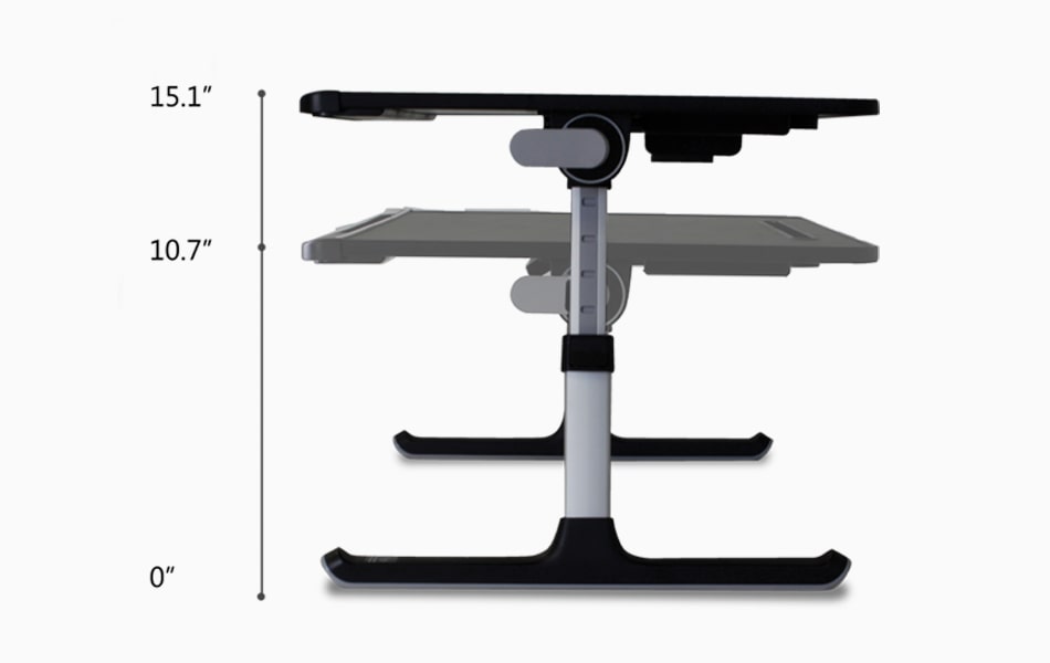 Aluratek Adjustable Laptop Stand Table adjustable height