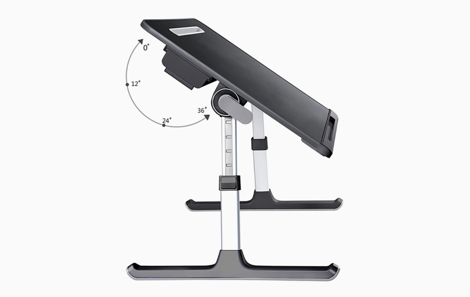 Aluratek Adjustable Laptop Stand Table Tilt Control