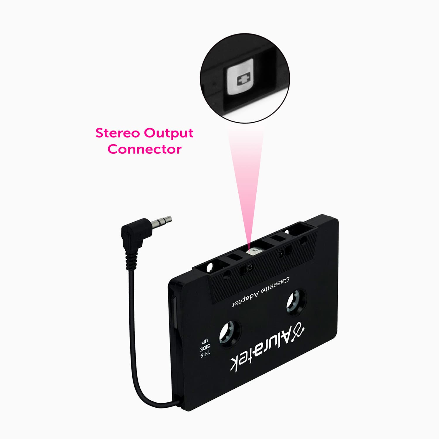 Aluratek AUX Audio Cassette Adapter Stereo output
