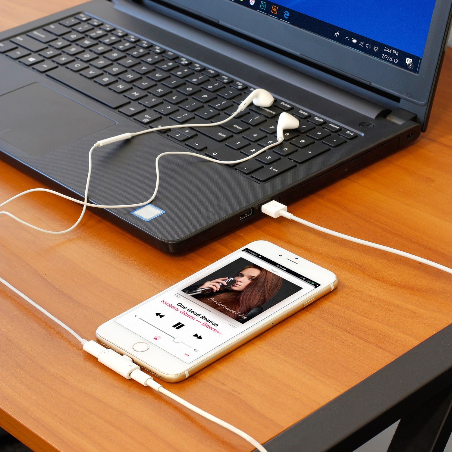 Aluratek Dual-Lightning Adapter for iPhone iPad lifestyle