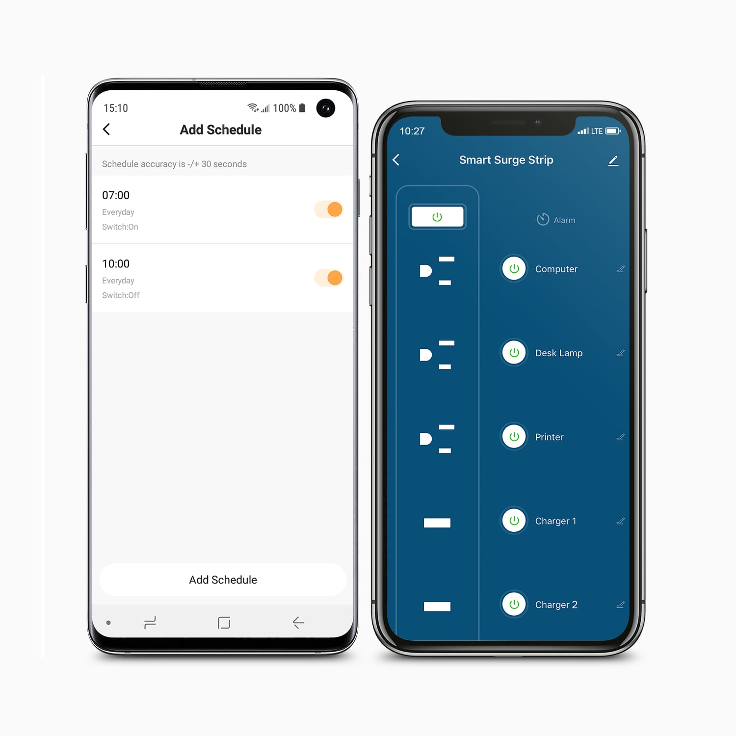 Aluratek eco4life SmartHome WiFi 3-Port Surge Strip with USB Charging smartphone app screen