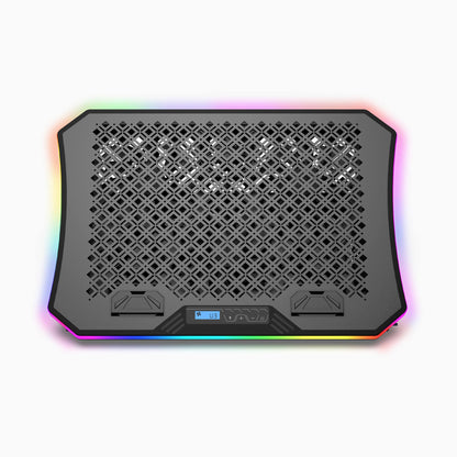 Aluratek ergonomic USB laptop cooling pad RGB lights main