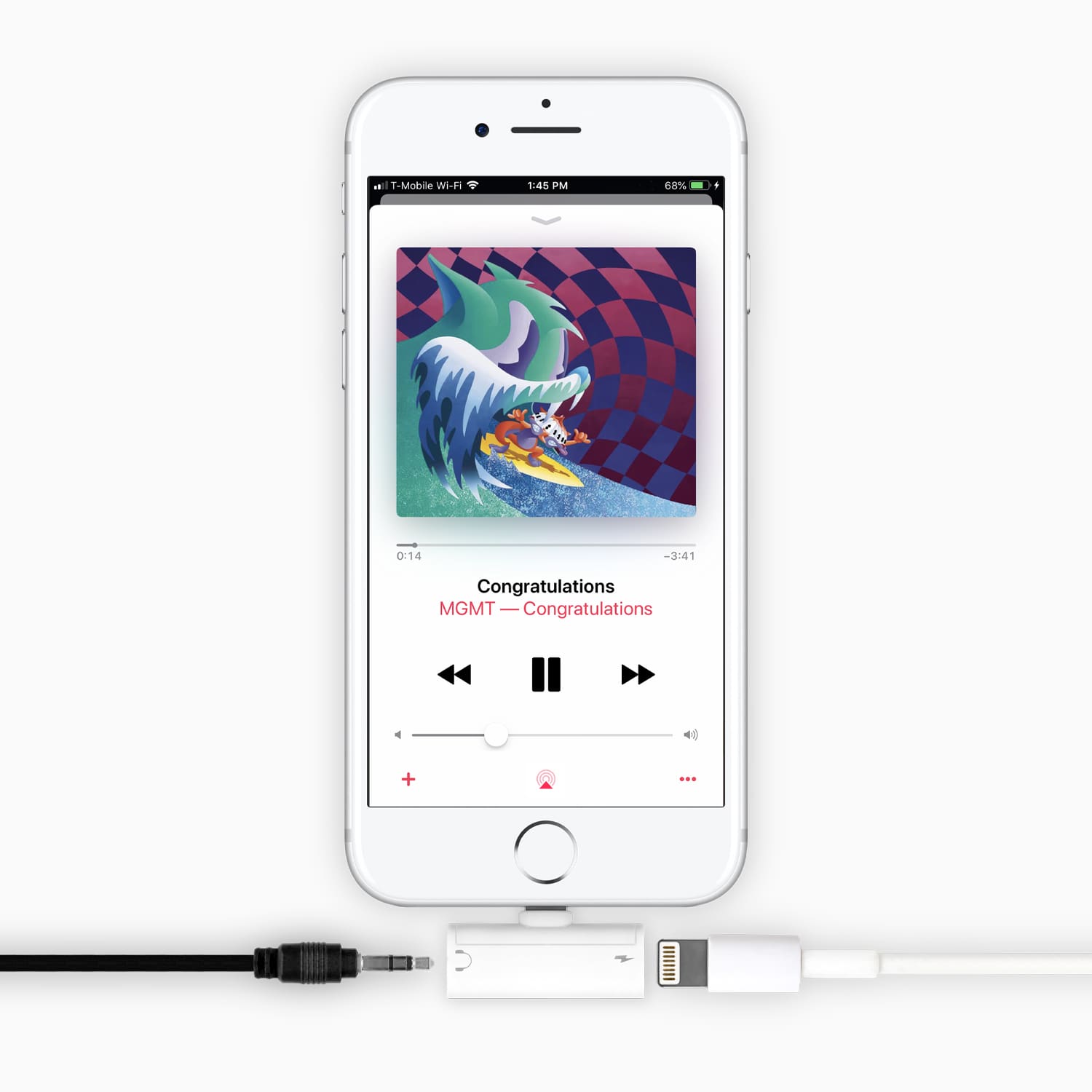 Aluratek Lightning Adapter for iPhone iPad Connected to phone connected