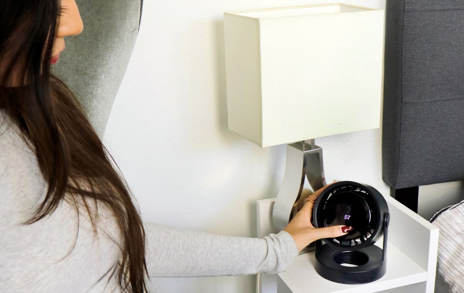 Aluratek Vortex Pro Rechargeable Desktop Fan Digital Display for Easy Operation