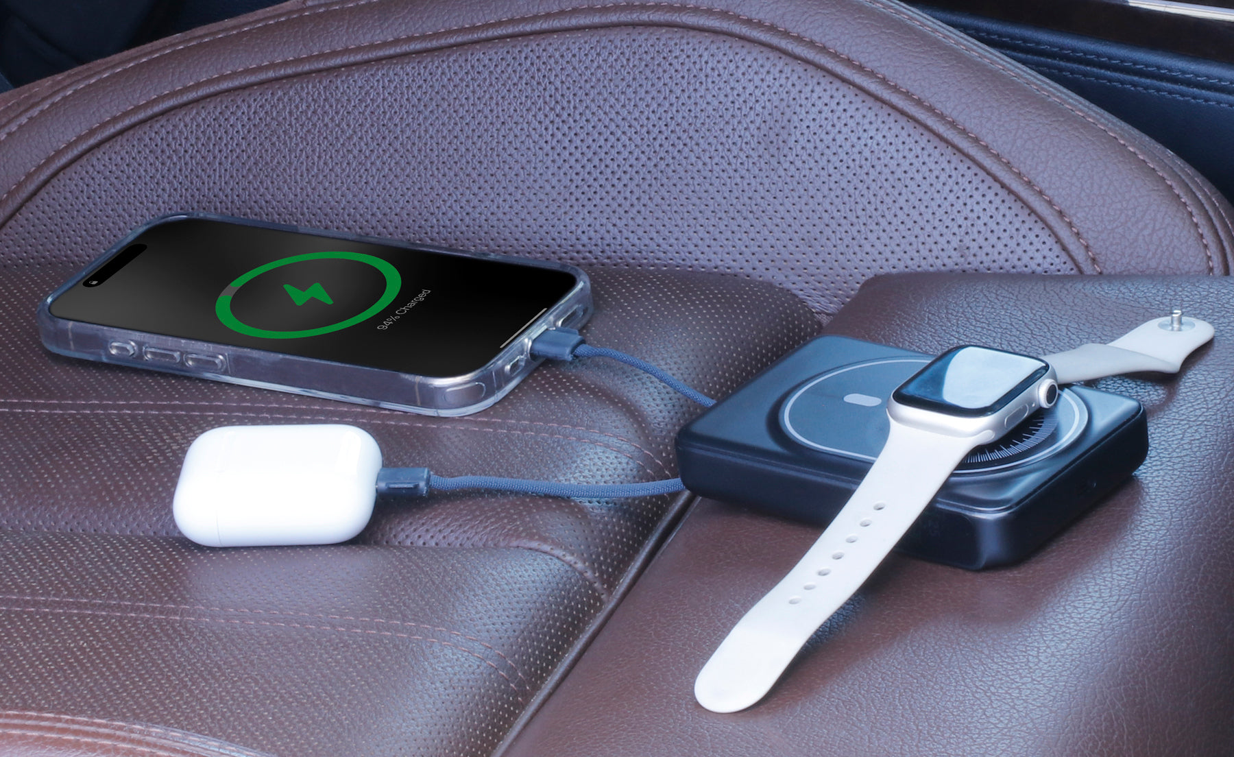 Introducing Our New 10,000 mAh Wireless Power Bank with Built‑In Lightning/Type‑C Cables